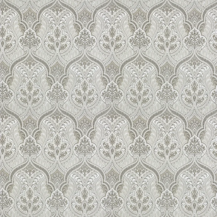 JF Fabrics TURNOUT 97 Fabric Traditional,Transitional,Contemporary,Paisley Grey/Silver Jacquard,Texture – 6474497